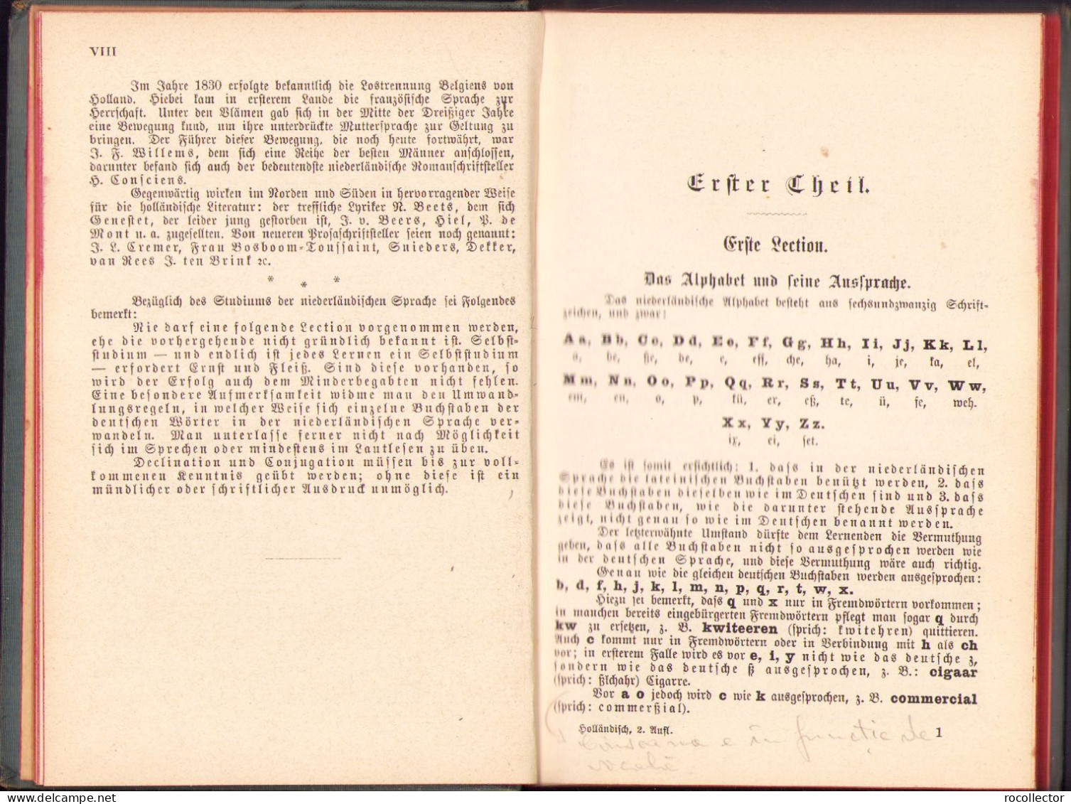 Die Kunst, Die Holländische Sprache Durch Selbstunterricht Sich Anzueignen: Lehrbuch Der Niederländischen Sprache - Livres Anciens