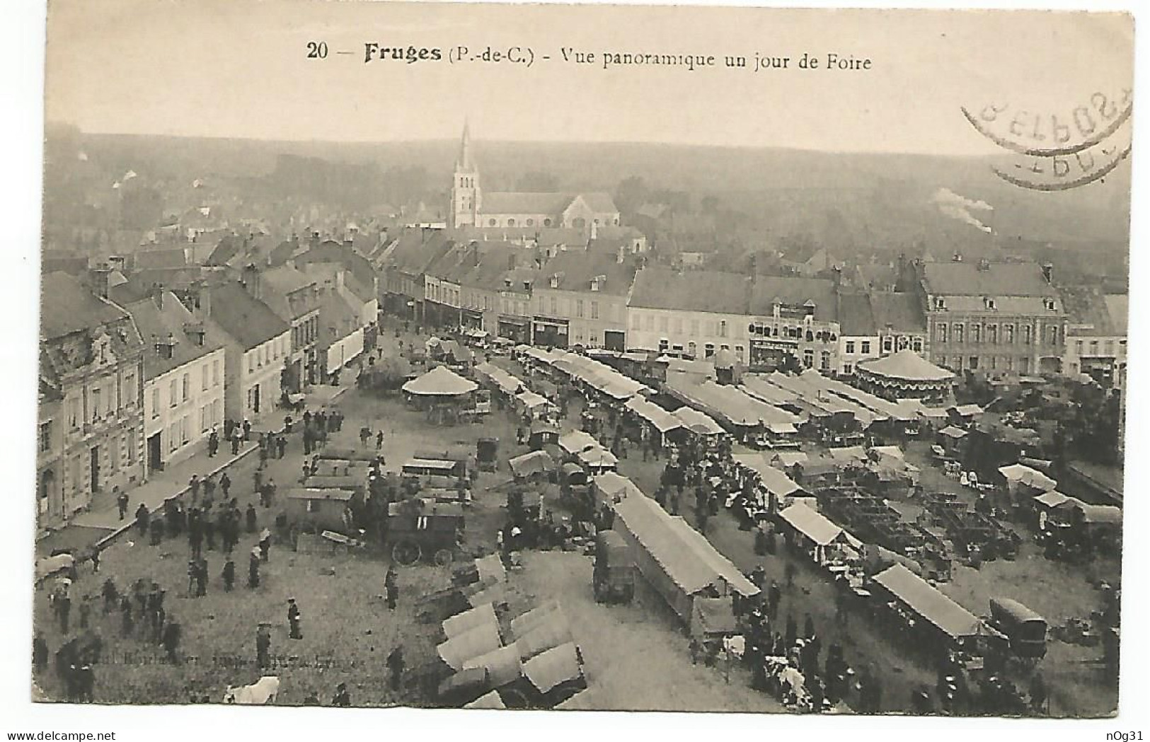 62 - Fruges - Vue Panoramique Un Jour De Foire - C - Fruges