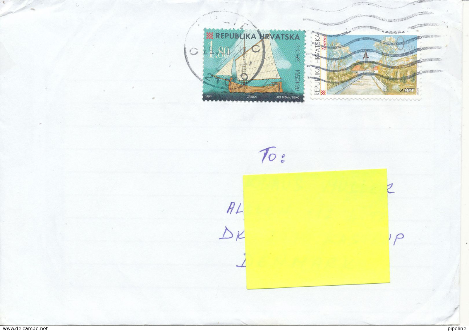 Croatia Cover Sent To Denmark 29-5-2005 Topic Stamps - Kroatien