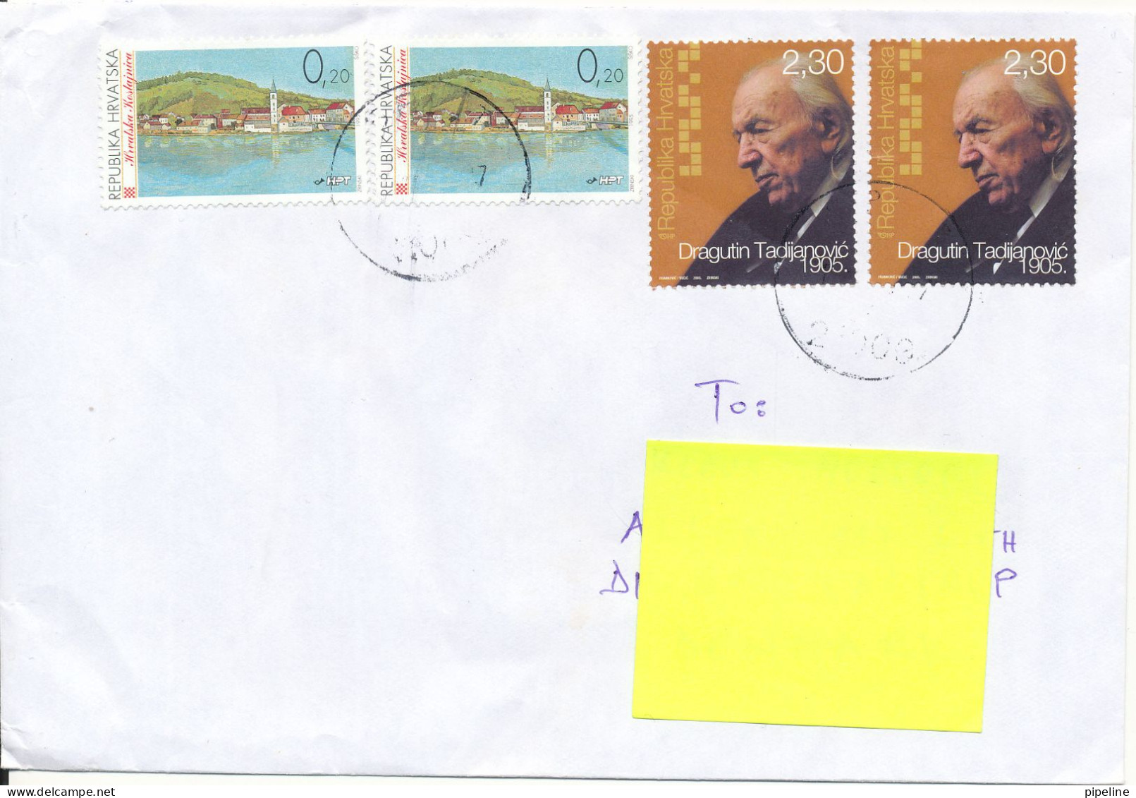 Croatia Cover Sent To Denmark 2005 Topic Stamps - Kroatien