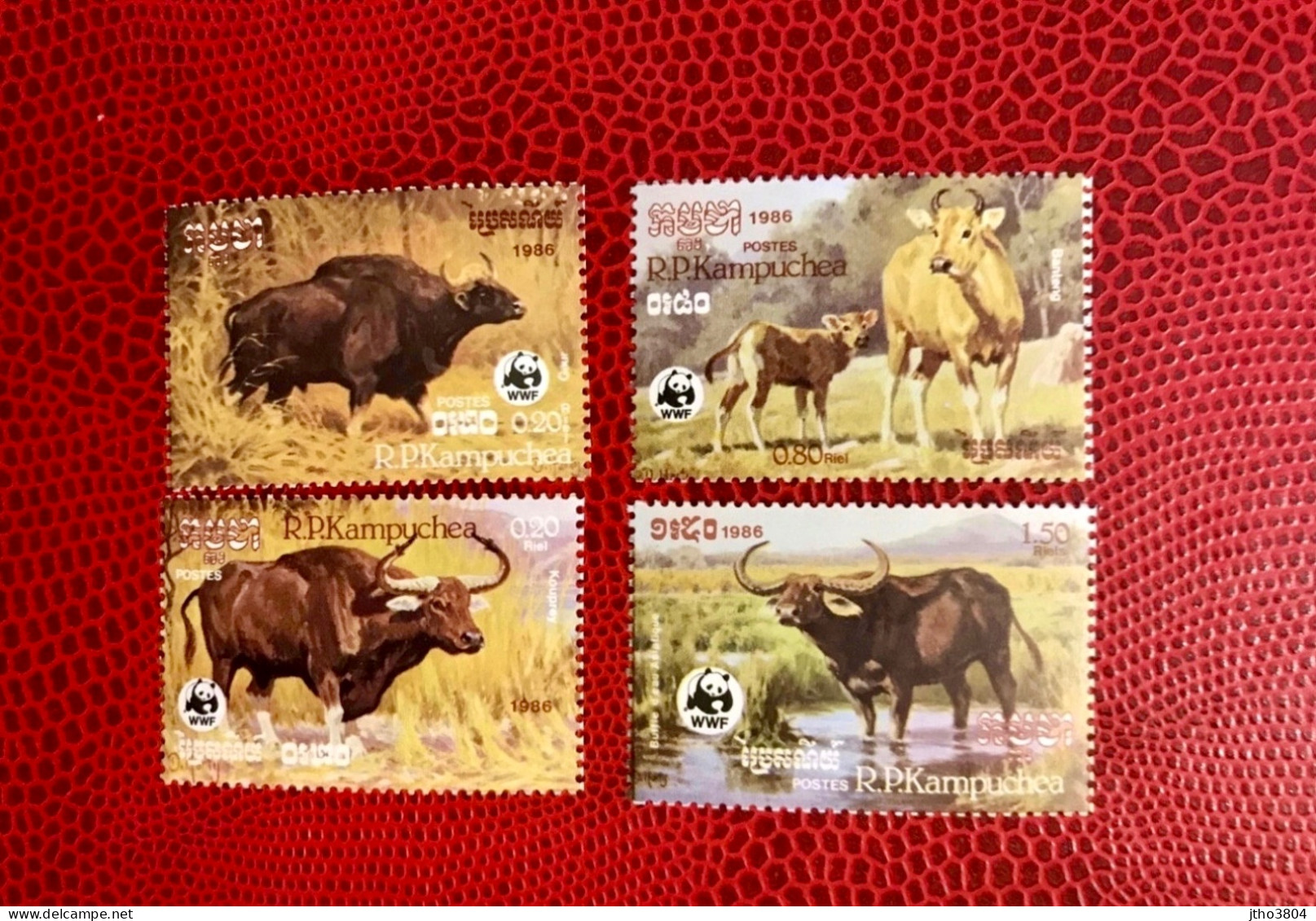 KAMPUCHEA CAMBODGE 1986 4v Neuf MNH ** Mi 823 / 826 Mamíferos Mammals Säugetiere Mammiferi CAMBODGIA - Mucche