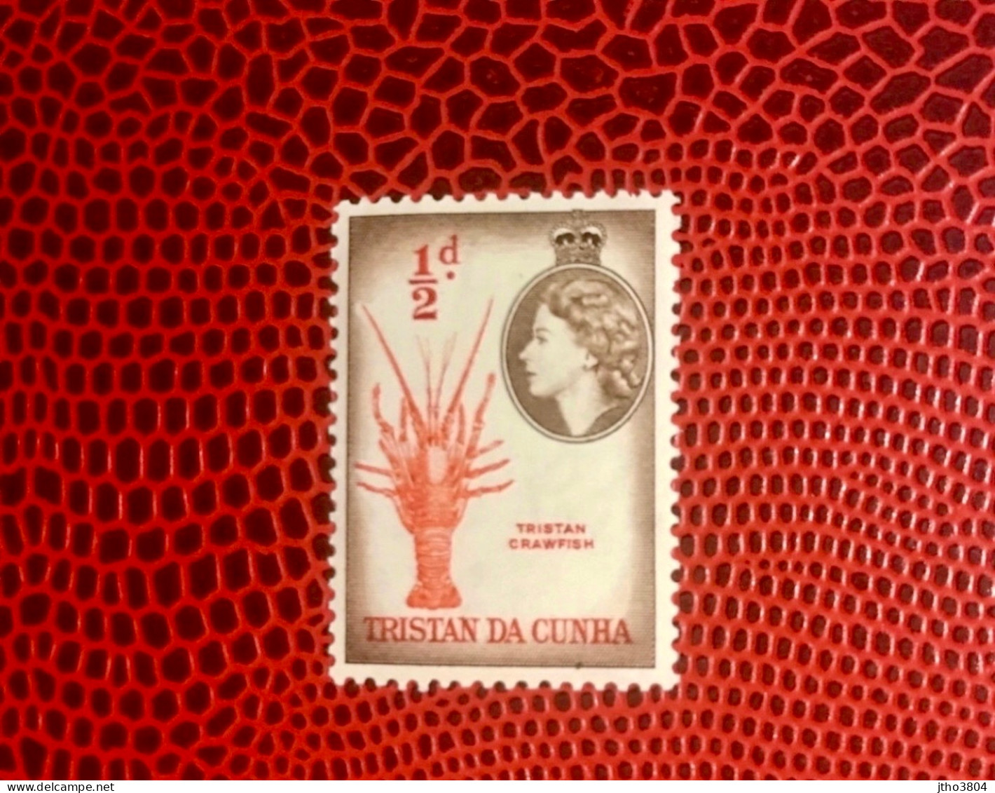 TRISTAN DA CUNHA HELENA 1953 1v Neuf MNH (légère Trace Vers  YT 14 MarIne Life Pez Fish Peixe Fisch Pesce Poisson HELENE - Crustaceans