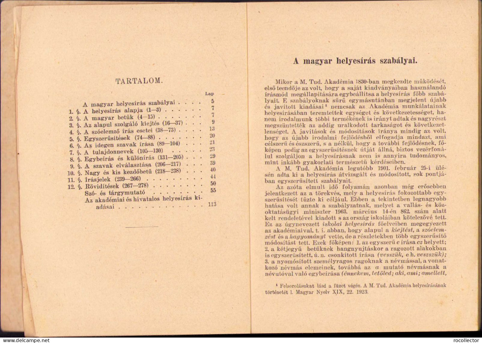 A Magyar Helyesirás Szabályai. Hivatalos Kiadás, 1941 C1133 - Old Books