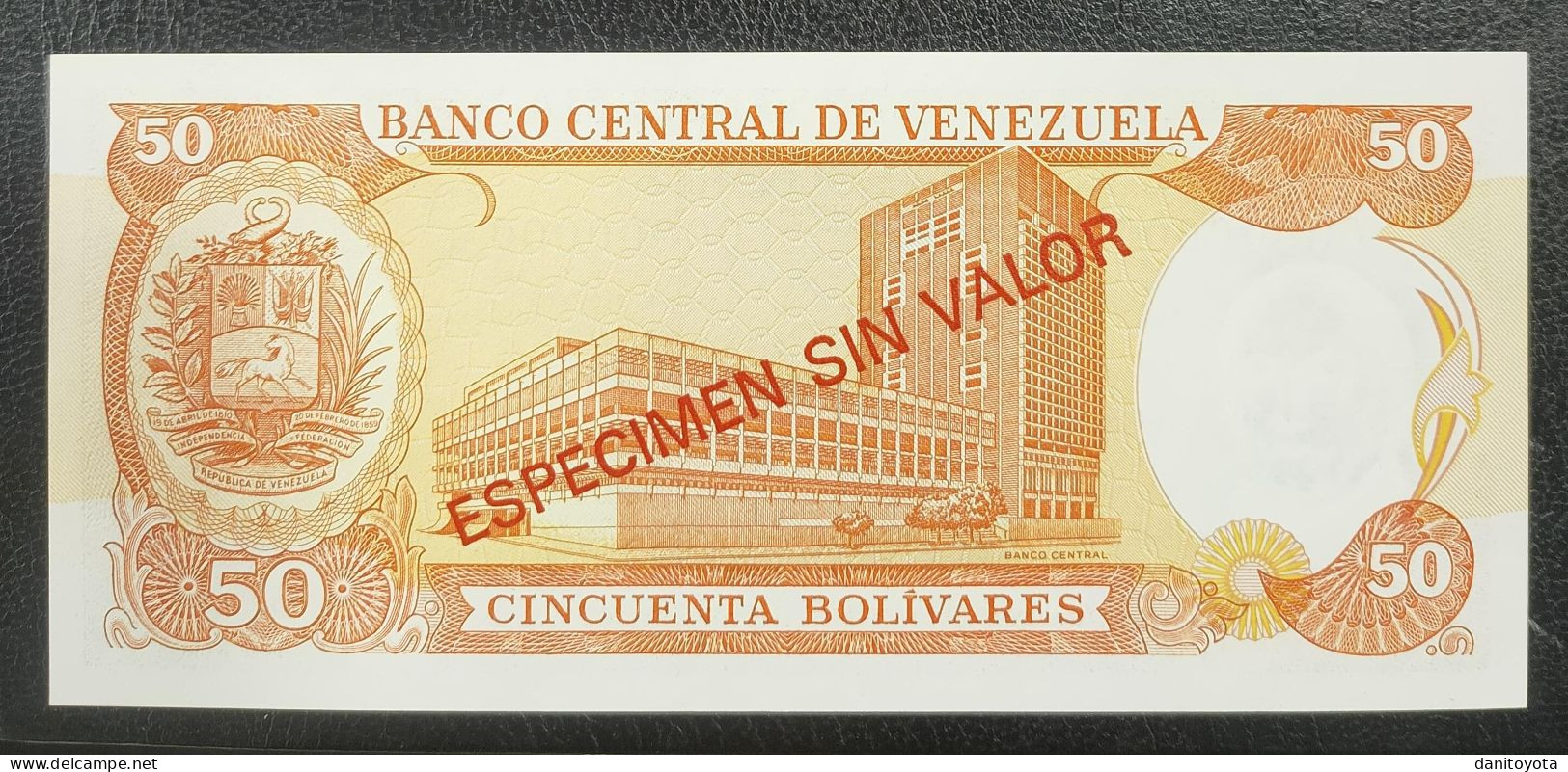 VENEZUELA. 50 BOLIVARES 5 DE JUNIO DE 1995 ESPECIMEN SIN VALOR EN ROJO. S/C - Venezuela
