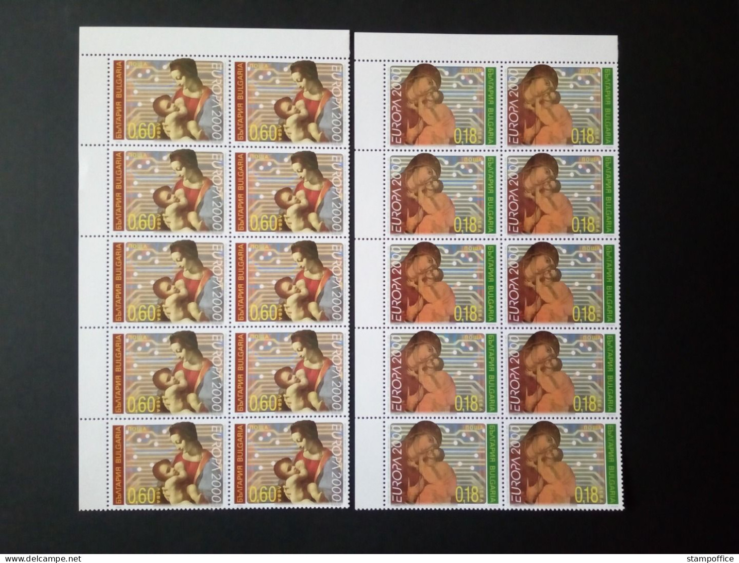 BULGARIEN MI-NR. 4453-4454 POSTFRISCH(MINT) 10er EINHEIT EUROPA 2000 LEONARDO DA VINCI - Unused Stamps