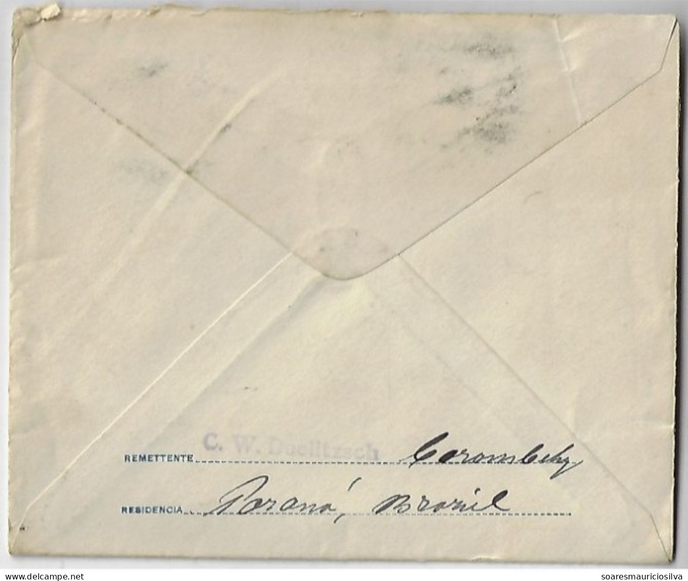 Brazil 1910s Postal Stationery Cover Stamp 200 Réis Sent From Carambeí To Berlin Germany Cancel Sorocabana Railway - Postwaardestukken