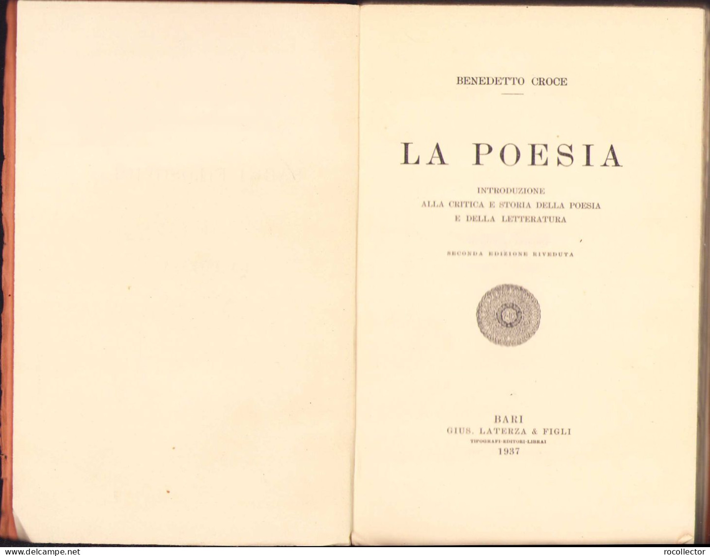 La Poesia, Benedetto Croce, 1937 C1016 - Old Books