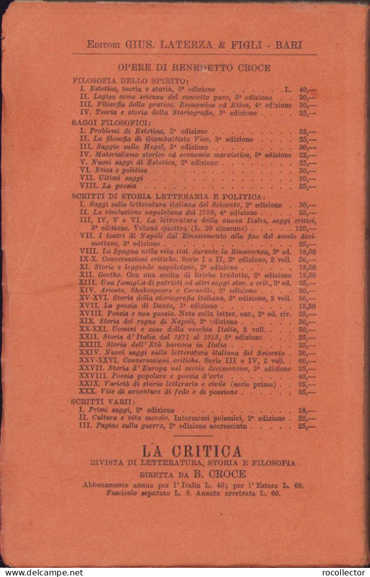 La Poesia, Benedetto Croce, 1937 C1016 - Old Books