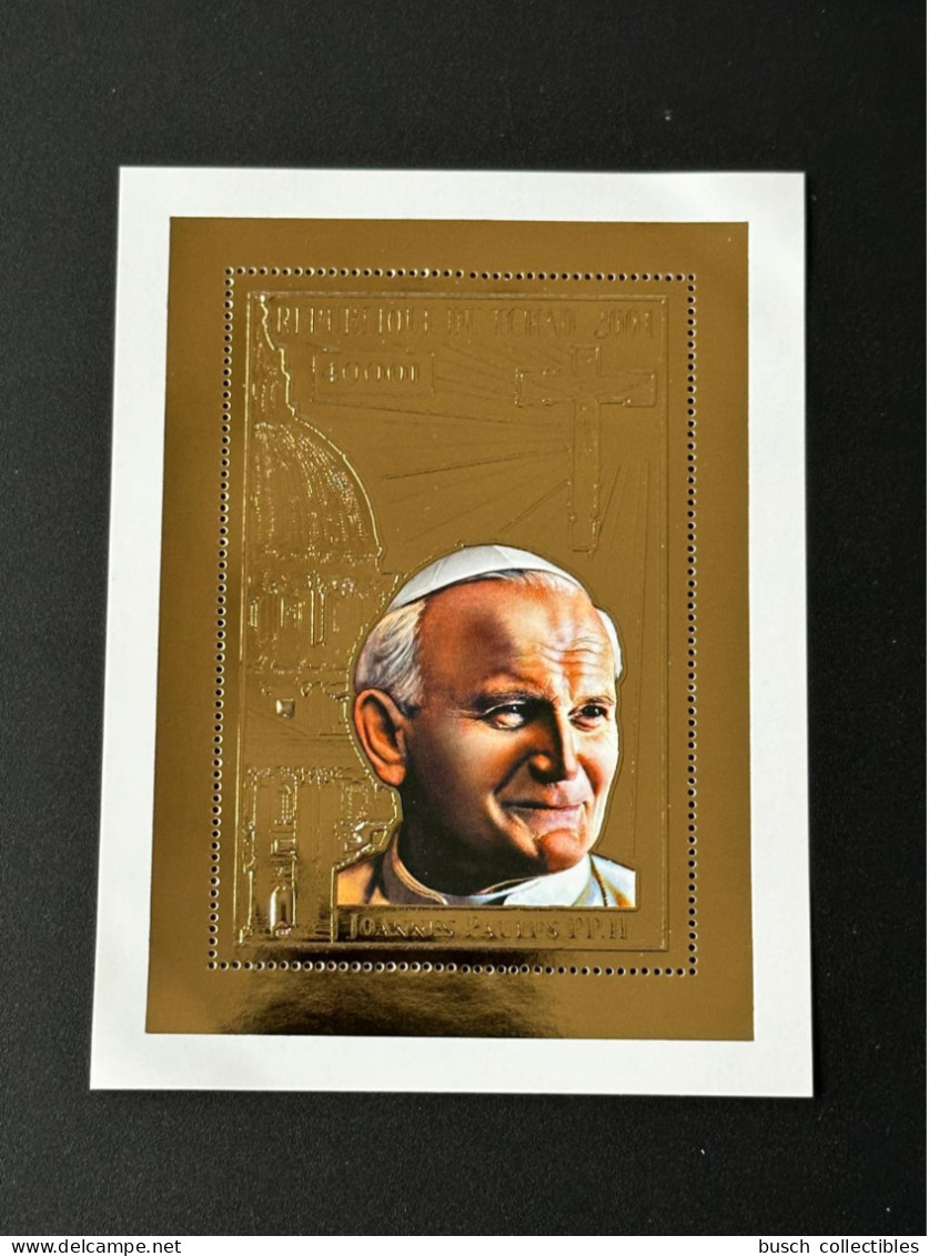 Tchad Chad Tschad 2001 Mi. Bl. 320 A Gold Or Pape Jean-Paul II Papst Johannes Paul Pope John Paul - Ciad (1960-...)