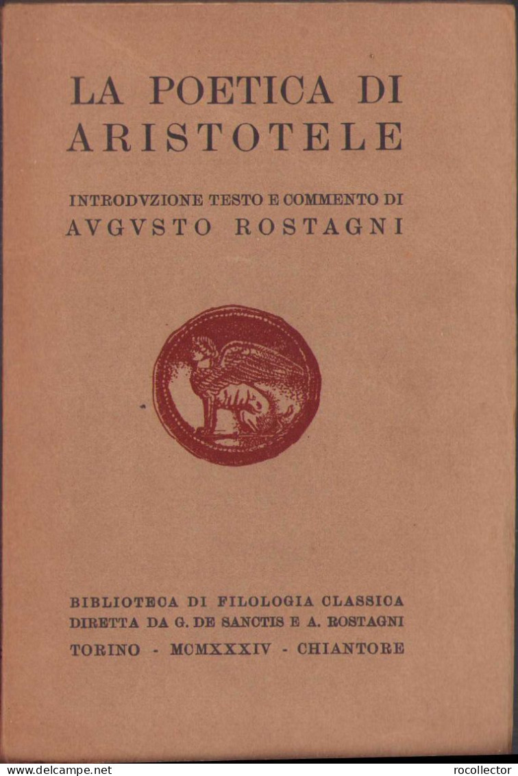 La Poetica Di Aristotele Di Augusto Rostagni, 1934 C999 - Libri Vecchi E Da Collezione