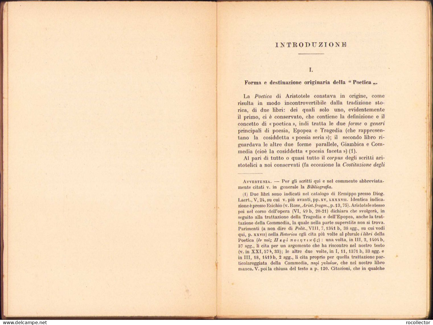 La Poetica Di Aristotele Di Augusto Rostagni, 1934 C999 - Livres Anciens