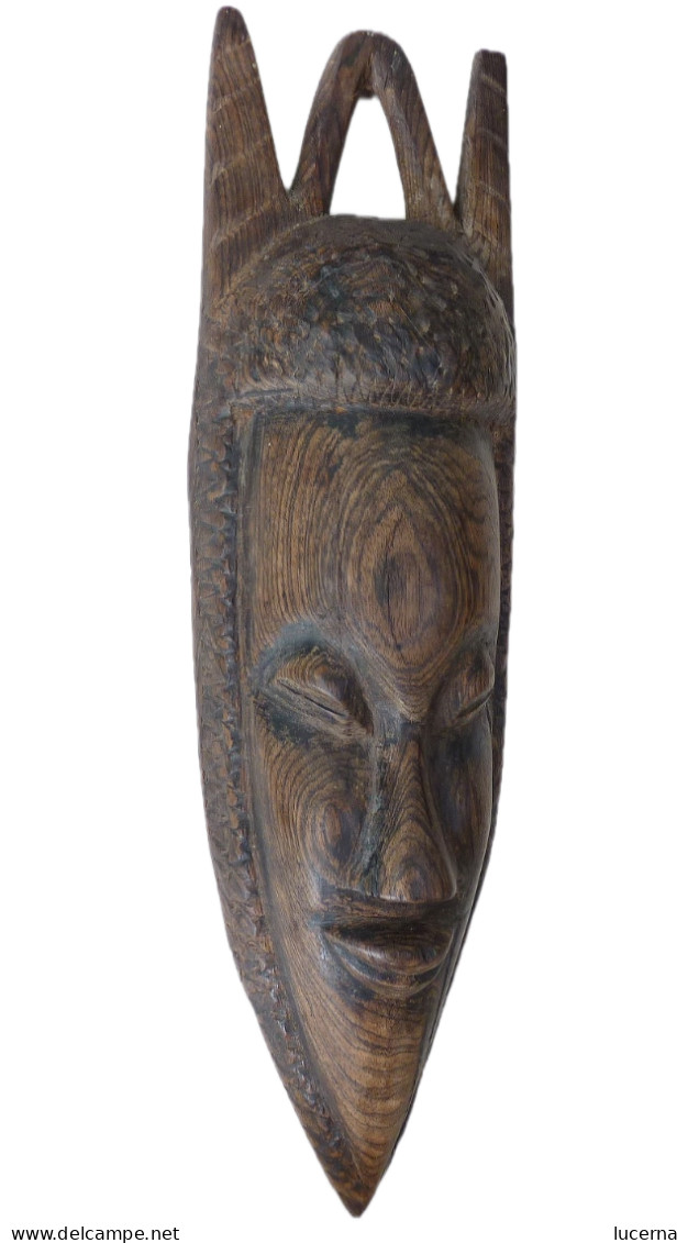 MASQUE TRIBAL A CORNES AFRIQUE NOIRE SORCIER - African Art