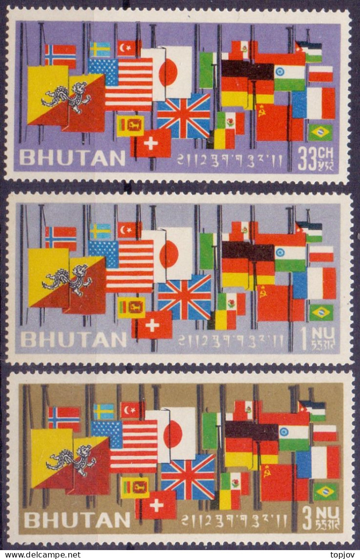 BHUTAN - FLAGS - UN - 1964 - ** MNH - Sellos