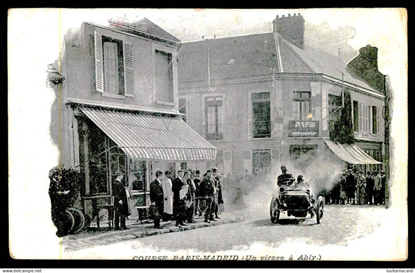 FRANCE- ABLY - Course Paris-Madrid. ( Un Virage à Ably) Carte Postale - Grand Prix / F1