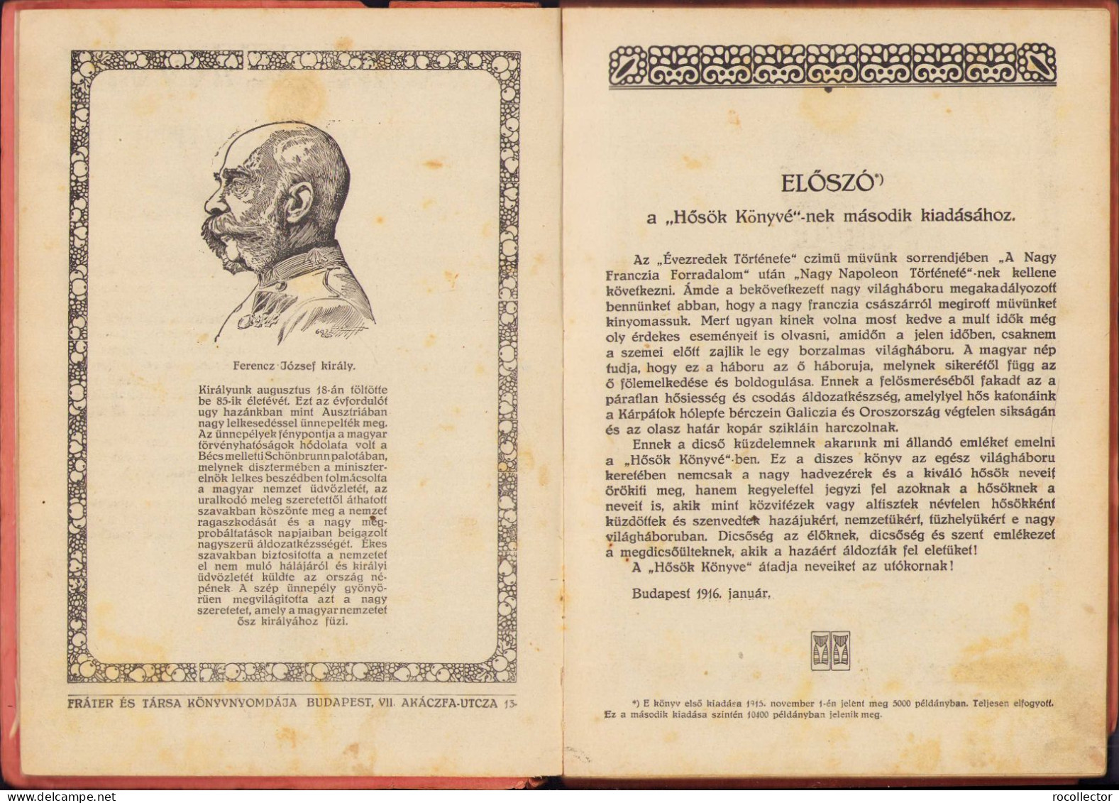 Évezredek Története VII/1, 1916 C6650 - Old Books