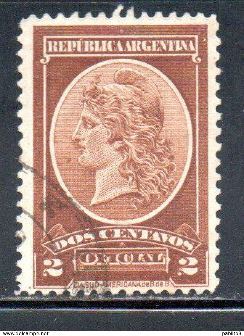 ARGENTINA 1901 OFFICIAL STAMPS LIBERTY HEAD 2c USED USADO OBLITERE' - Service