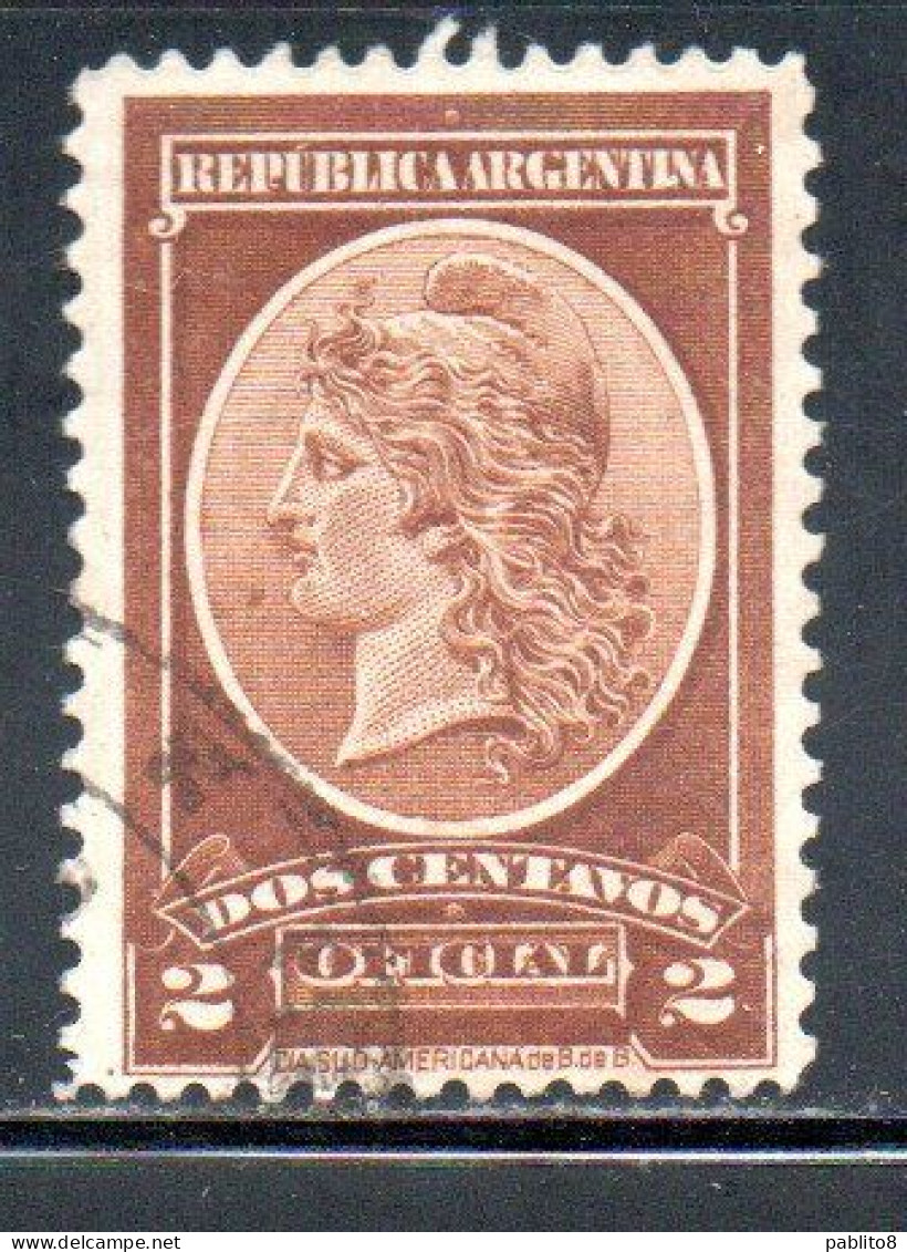 ARGENTINA 1901 OFFICIAL STAMPS LIBERTY HEAD 2c USED USADO OBLITERE' - Oficiales