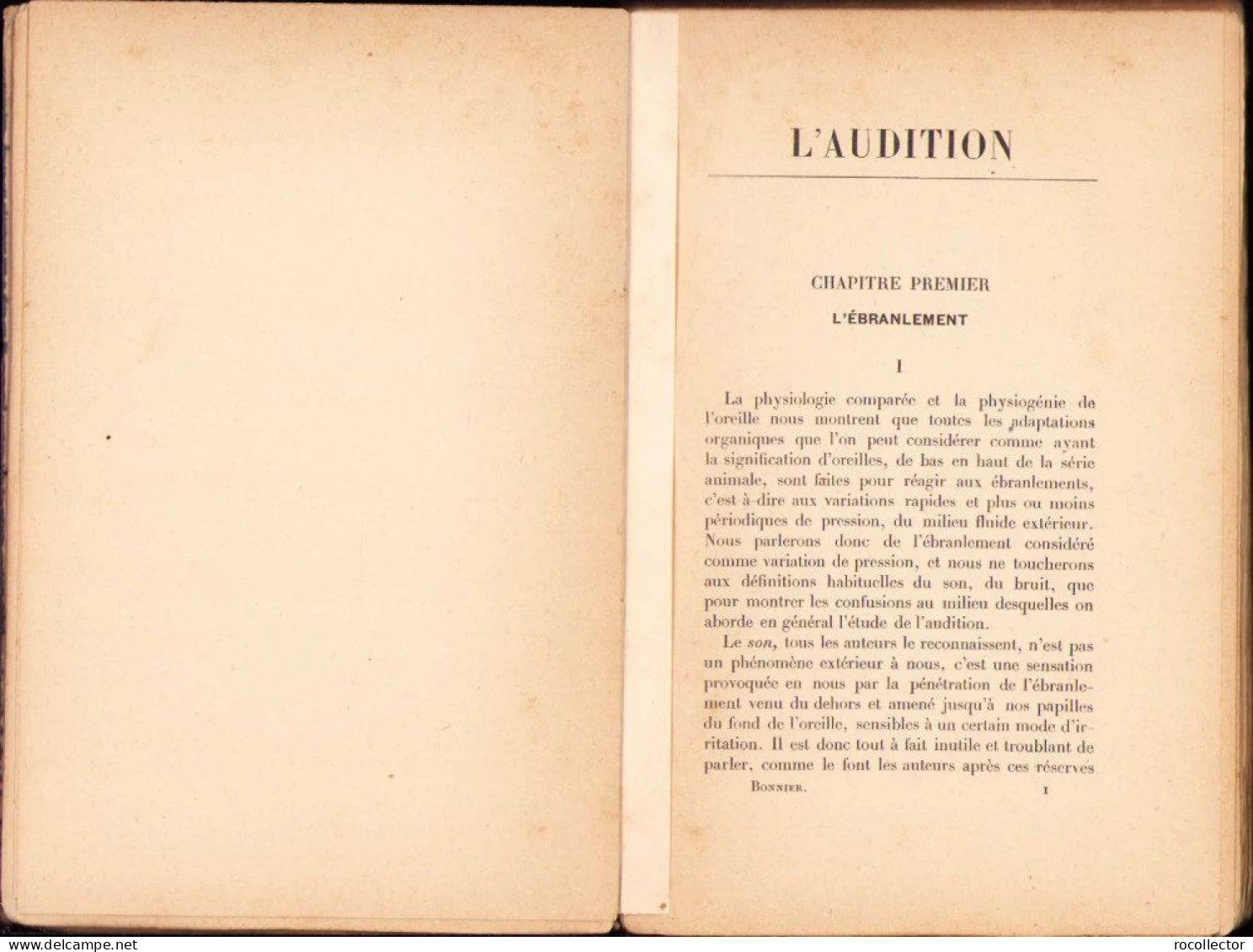 L’audition Par Pierre Bonnier, 1901 C856 - Libros Antiguos Y De Colección