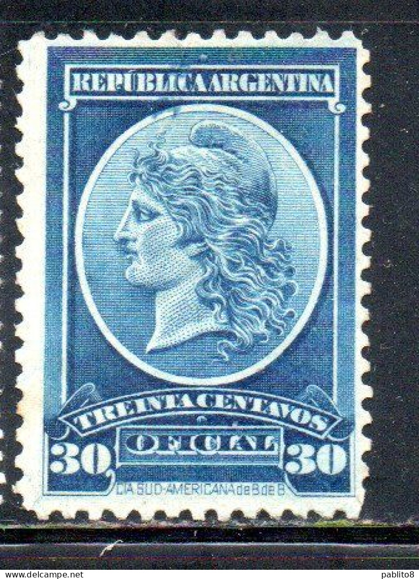 ARGENTINA 1901 OFFICIAL STAMPS LIBERTY HEAD 30c MH - Dienstmarken