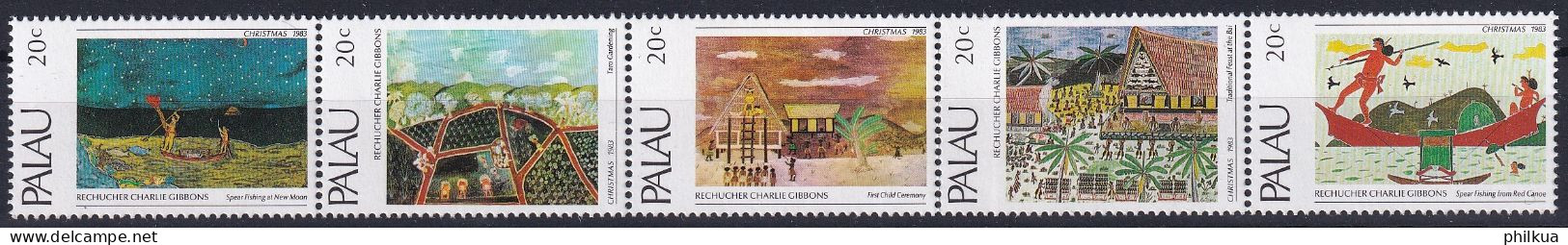 MiNr. 24 - 28 Palau-Inseln 1983, 18. Nov. Weihnachten - Postfrisch/**/MNH - Palau