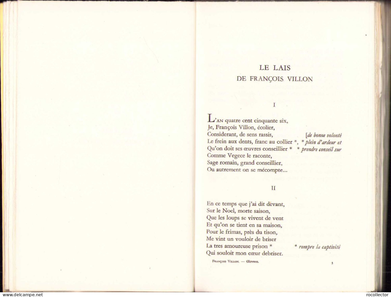 Francois Villon Oeuvres C830 - Alte Bücher