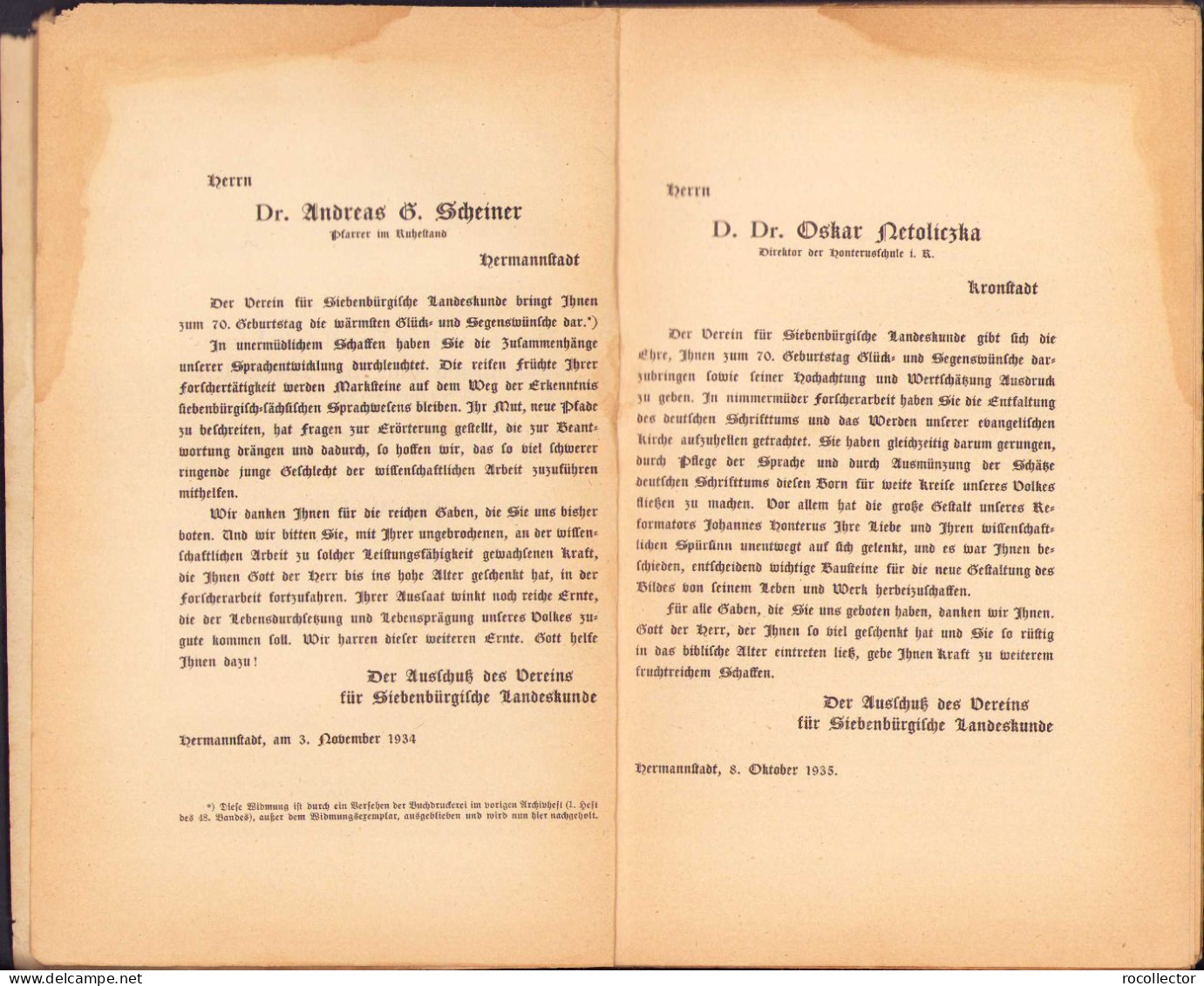 Die Deutschen Landkapitel In Siebenburgen Und Ihre Dechanten 1192-1848 Von Georg Müller, Theil II, 1936 C826 - Alte Bücher