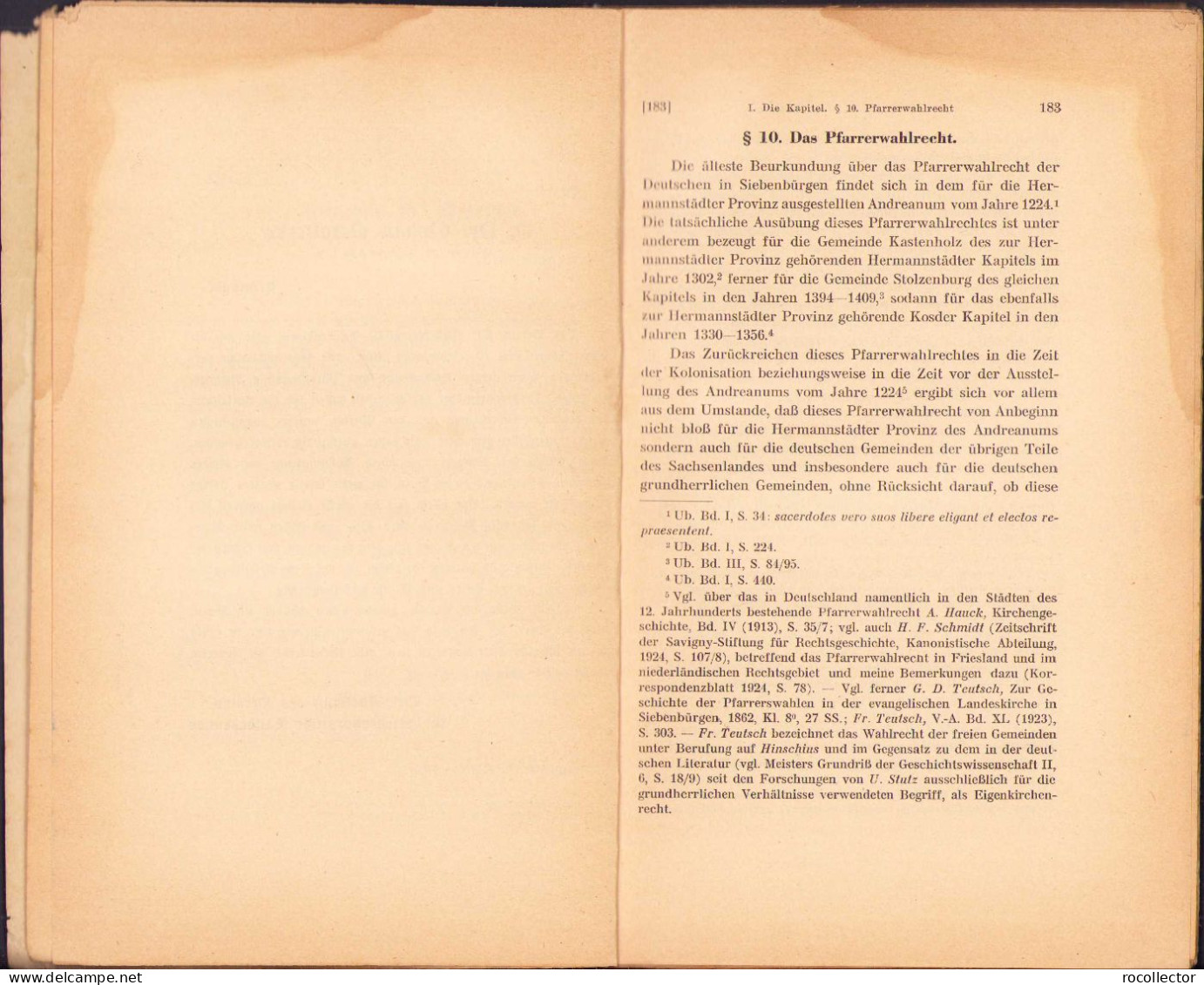 Die Deutschen Landkapitel In Siebenburgen Und Ihre Dechanten 1192-1848 Von Georg Müller, Theil II, 1936 C826 - Alte Bücher