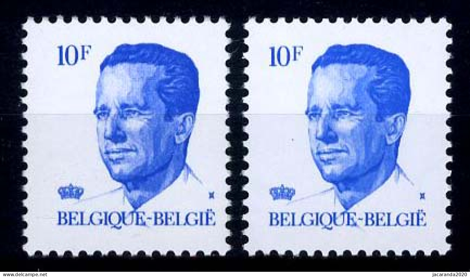 België 2069 + 2069P5b - Koning Boudewijn - GR + GE - Unused Stamps