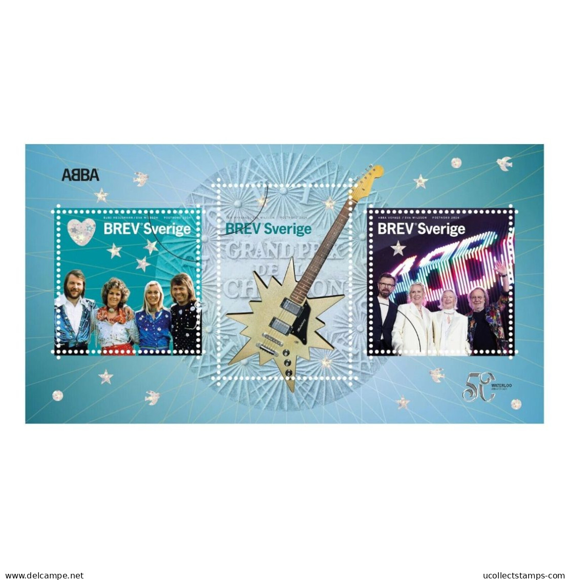 Zweden  2024  Abba   50yrs Waterloo   Blok/ms  Postfris/mnh - Nuovi