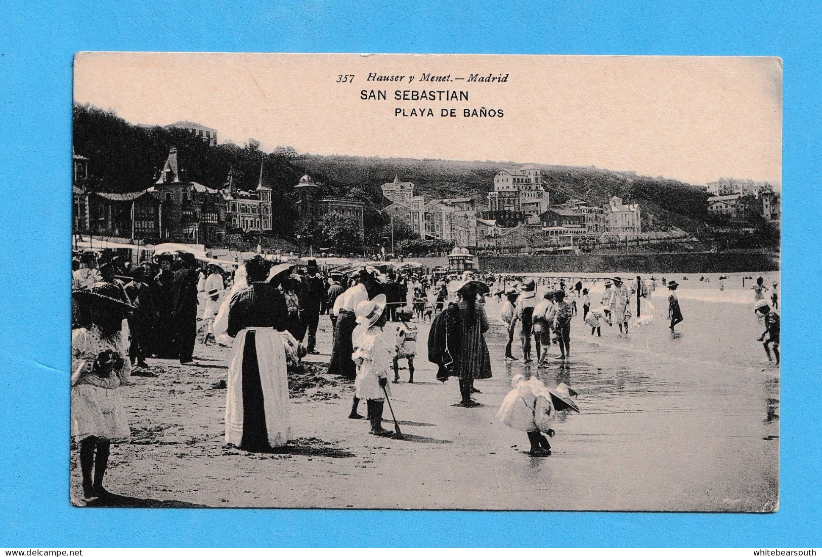 598 SPAIN ESPAÑA SAN SEBASTIAN A PLAYA DE BAÑOS - BEACH ED. HAUSER Y MENET POSTAL    POSTCARD - Colecciones Y Lotes