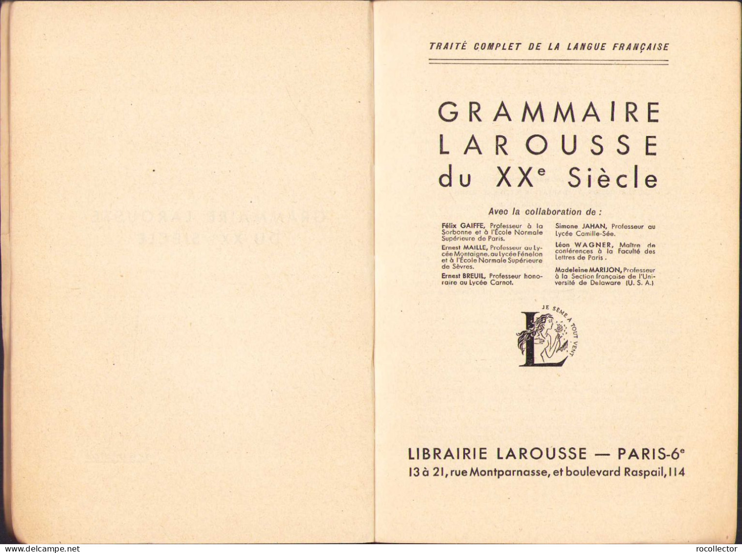 Grammaire Larousse Du XXe Siecle 1936 C774 - Livres Anciens