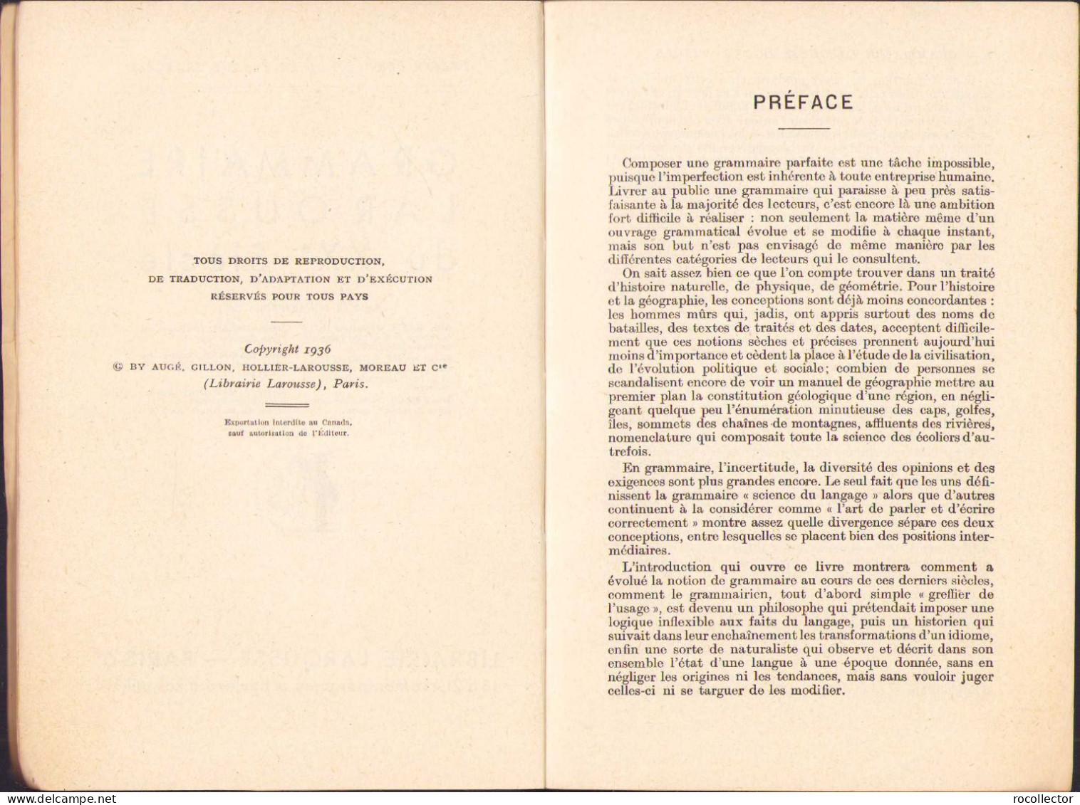 Grammaire Larousse Du XXe Siecle 1936 C774 - Livres Anciens