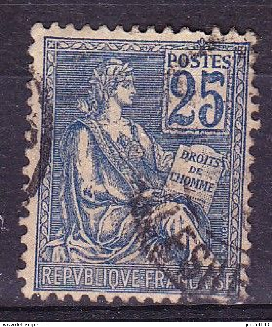 FRANCE Timbre Oblitéré N° 114, Type Mouchon 25c Bleu - 1900-02 Mouchon