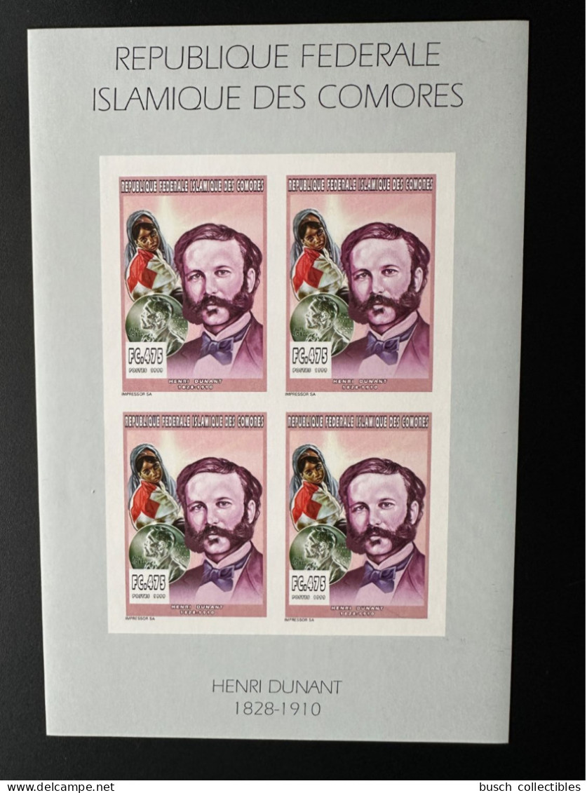 Comores Comoros Komoren 1999 YT 1119 ND Imperf Henri Henry Dunant Croix Rouge Red Cross - Comores (1975-...)