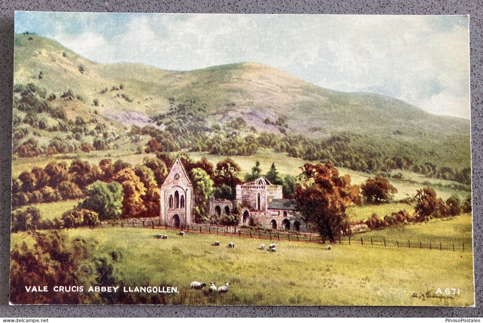 Vale Crucis Abbey Llangollen Carte Postale Postcard - Denbighshire