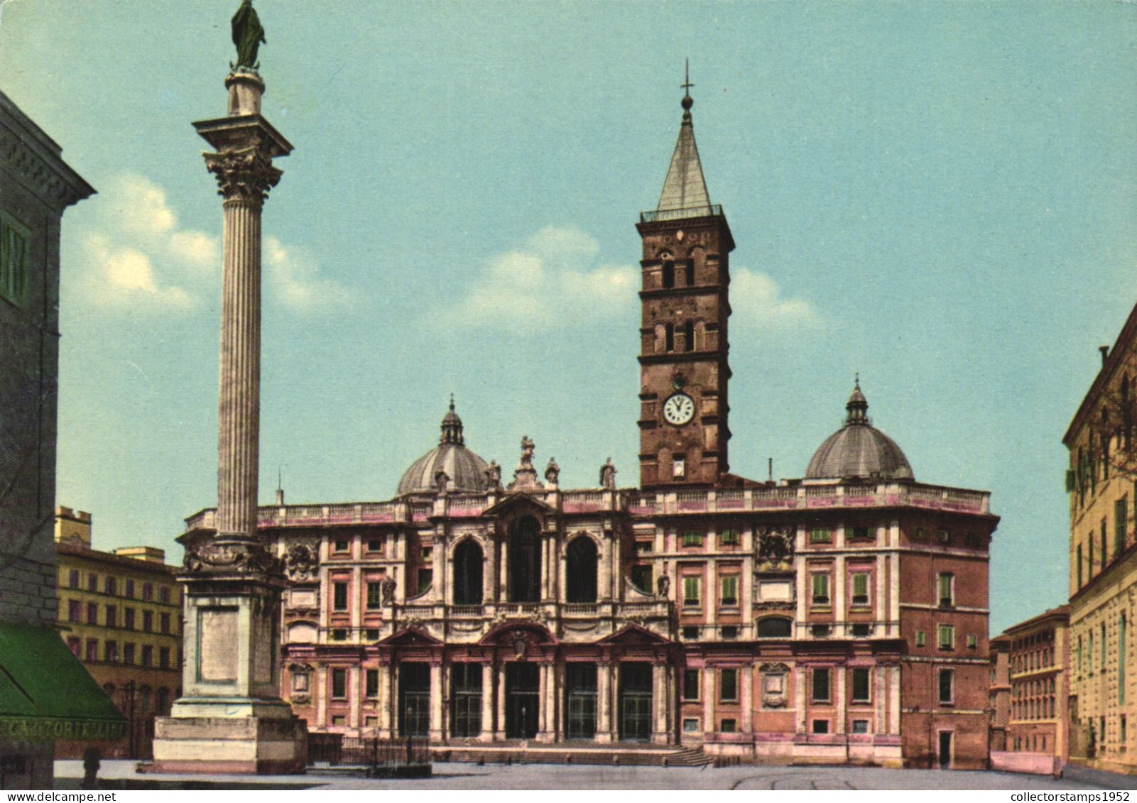 ROME, LAZIO, BASILICA, ARCHITECTURE, MONUMENT, STATUE, TOWER WITH CLOCK, ITALY, POSTCARD - Iglesias