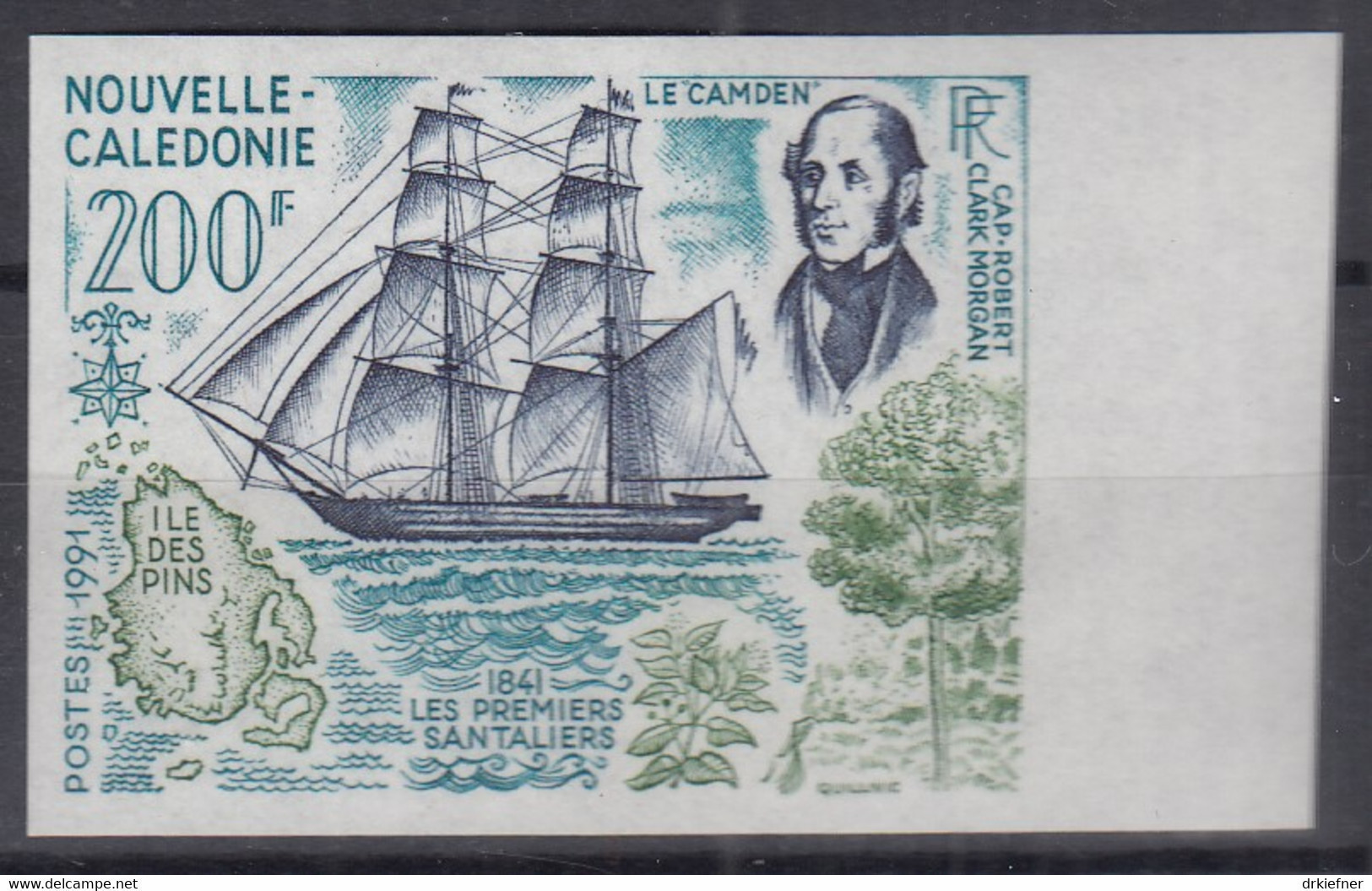 NEUKALEDONIEN  914, Postfrisch **, Geschnitten, 150. Jahrestag Der Ersten Sandelholzlieferung Von Der Ile Des Pins, 1991 - Unused Stamps