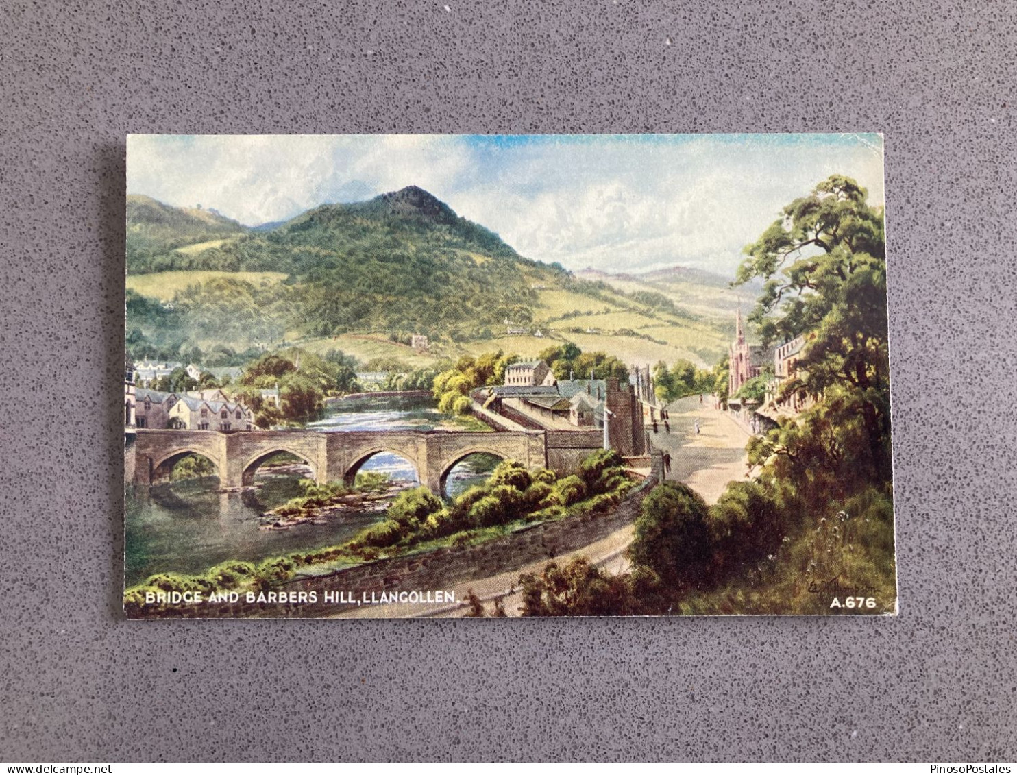 Bridge And Barbers Hill Llangollen Carte Postale Postcard - Denbighshire