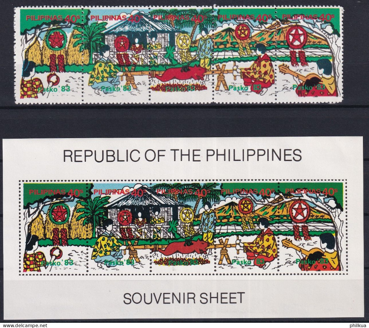 MiNr. 1540 - 1544 + Block 22 Philippinen 1983, 15. Nov. Weihnachten - Postfrisch/**/MNH - Philippinen
