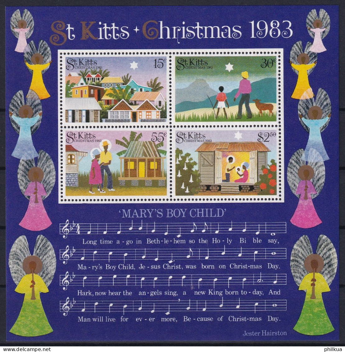 MiNr. 122 - 125 (Block 4) St. Christopher St. Kitts 1983, 26. Okt. Weihnachten - Postfrisch/**/MNH - St.Kitts And Nevis ( 1983-...)