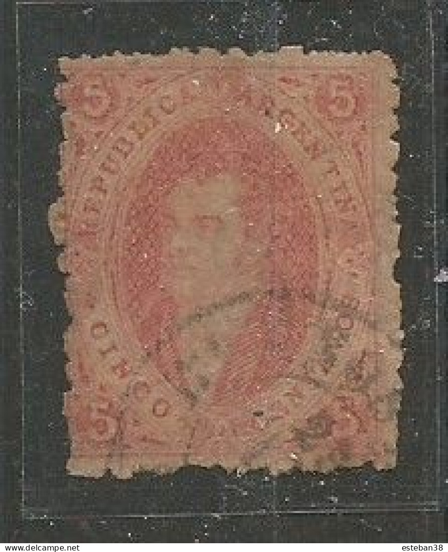 Rivadavia 5c Rojo Pardo - Used Stamps