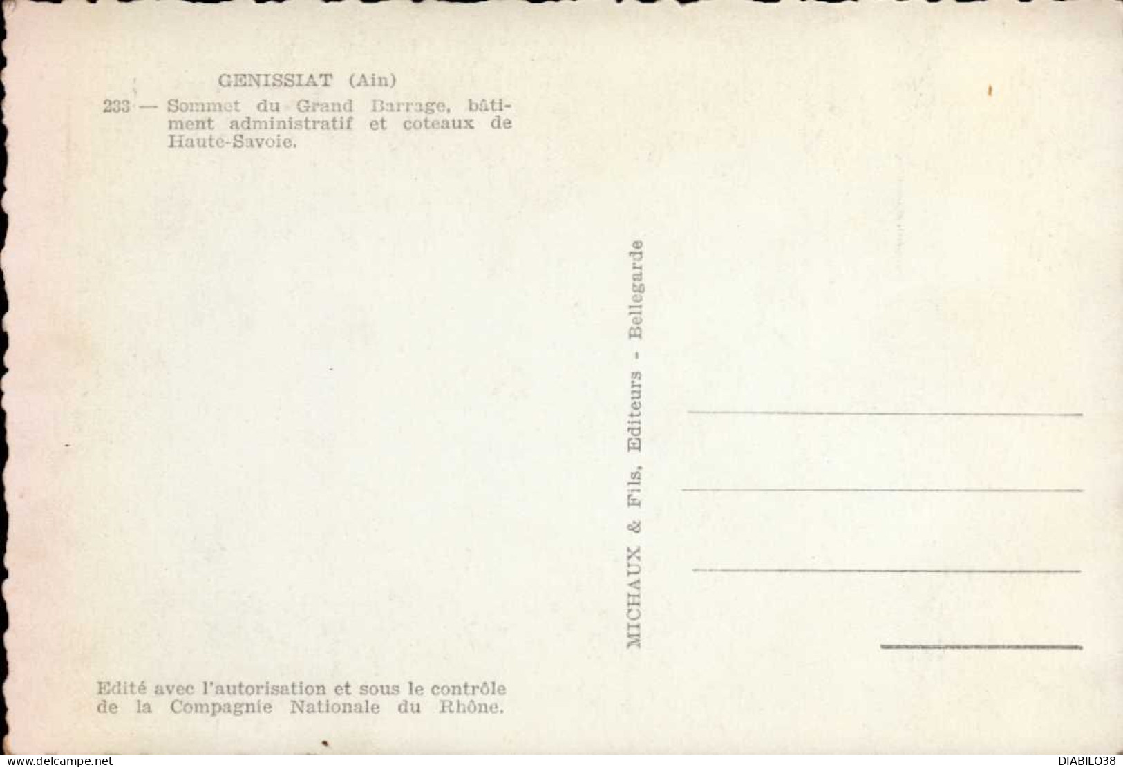 GENISSIAT    ( AIN )     SOMMET  DU GRAND BARRAGE , BATIMENT ADMINISTRATIF ET COTEAUX DE HAUTE - SAVOIE - Génissiat