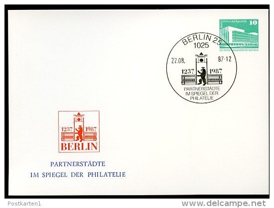 WAPPEN Berlin DDR PP18 C2/001 Privat-Postkarte ROTES RATHAUS Sost.1987  NGK 4,00 € - Omslagen