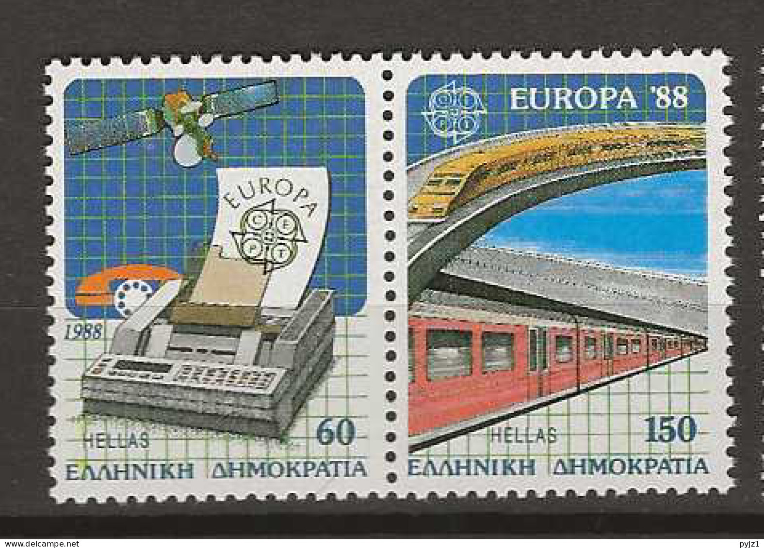 1988 MNH Greece Mi 1685-86-A  Postfris** - Unused Stamps
