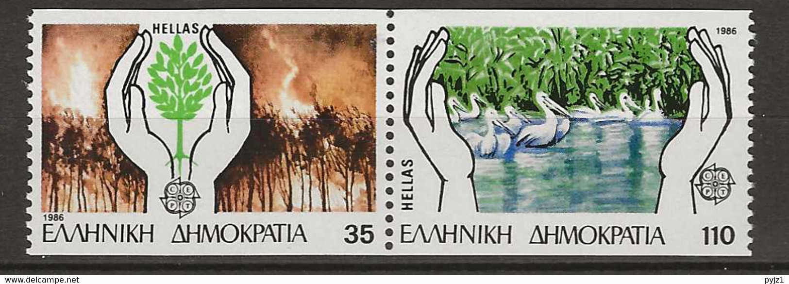 1986 MNH Greece Mi 1630-31-C Postfris** - Ungebraucht