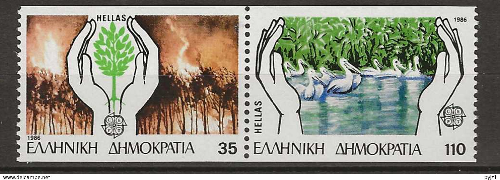 1986 MNH Greece Mi 1630-31-C Postfris** - Nuevos