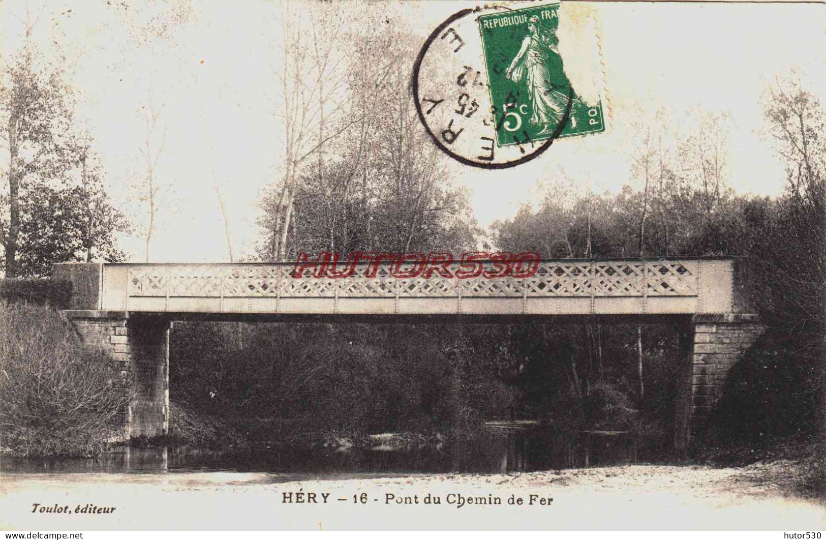 CPA HERY - YONNE - PONT DU CHEMIN DE FER - Hery