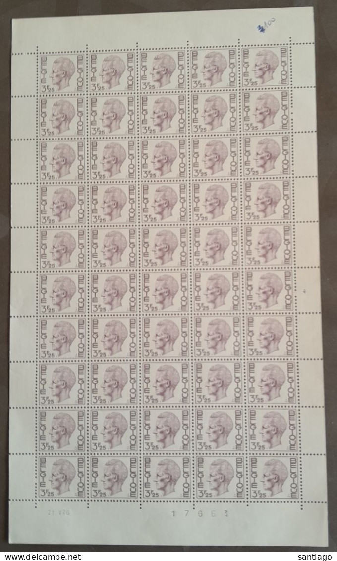 Volledig Blad : Nr 1581A    : 3,50 F Elström     ( 17 III 72 )   Plaat 4 / Kostprijs 175,00 BF - Unused Stamps
