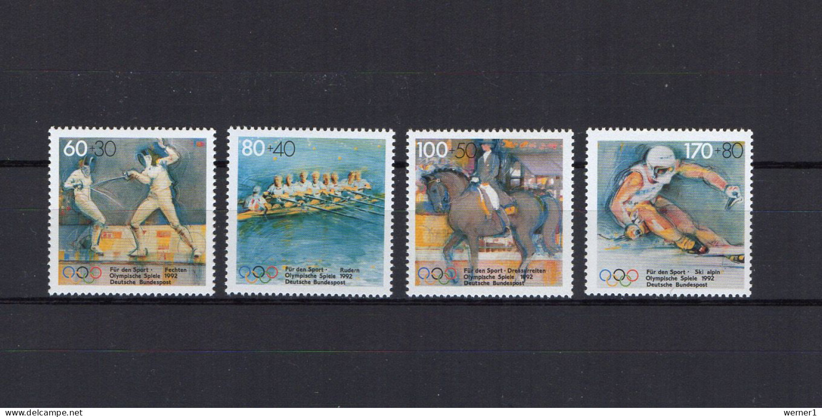 Germany 1992 Olympic Games Barcelona / Albertville, Fencing, Rowing, Equestrian Etc. Set Of 4 MNH - Verano 1992: Barcelona