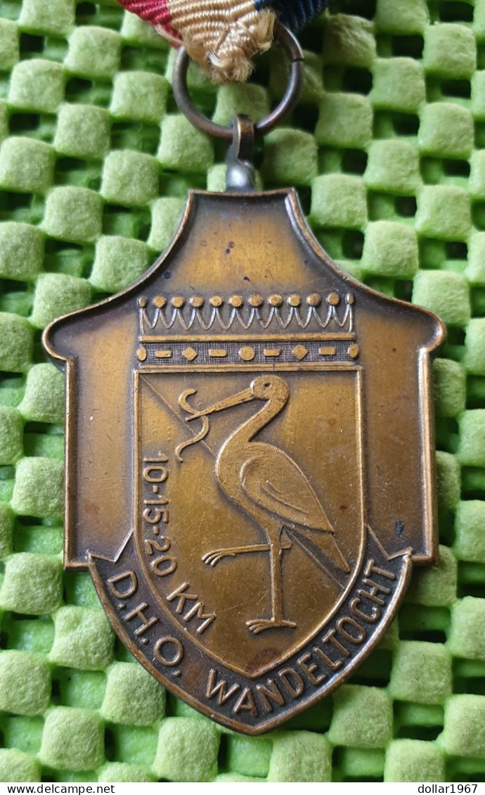 Medaile :D.H.O.Wandeltocht 10-15-20 Km. Den Haag  -  Original Foto  !!  Medallion  Dutch - Andere & Zonder Classificatie